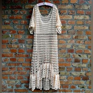 Free People RARE New Romantics oversized crochet dress sz S - L